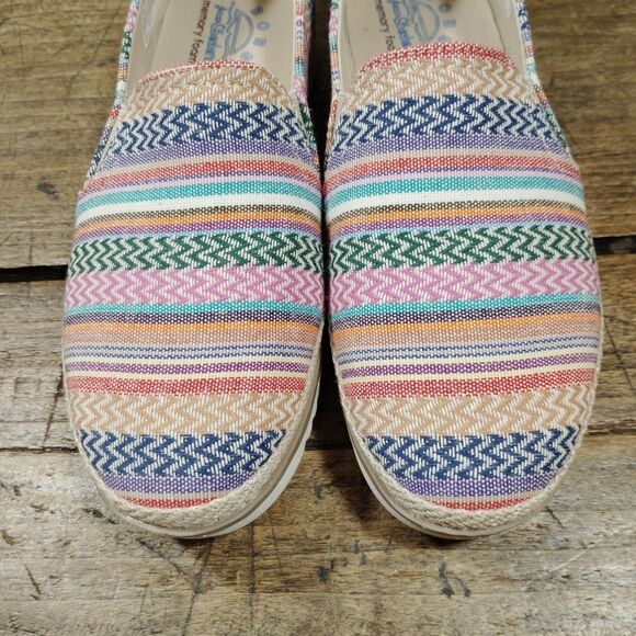 Skechers Sz 7.5 Loafers Shoes BOBS Flexpadrille Stripes Slip On VGC - Picture 3 of 9